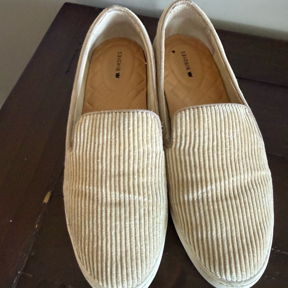 Birdies The Starling Slip On Loafers Cream Corduroy Size 7 Flats - Picture 4 of 5